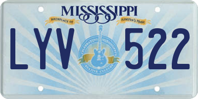MS license plate LYV522
