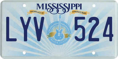 MS license plate LYV524