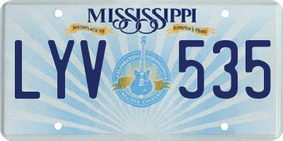 MS license plate LYV535