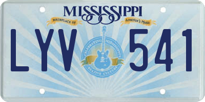 MS license plate LYV541