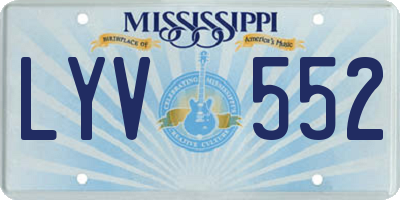 MS license plate LYV552