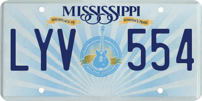 MS license plate LYV554