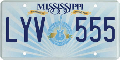 MS license plate LYV555