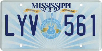 MS license plate LYV561