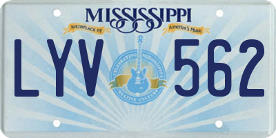 MS license plate LYV562