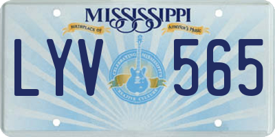MS license plate LYV565