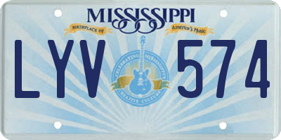 MS license plate LYV574