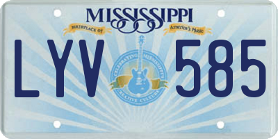 MS license plate LYV585