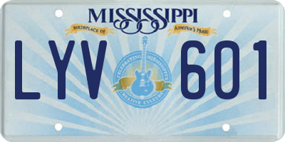 MS license plate LYV601