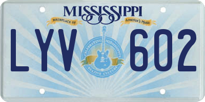 MS license plate LYV602