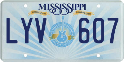 MS license plate LYV607