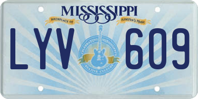MS license plate LYV609