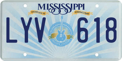 MS license plate LYV618