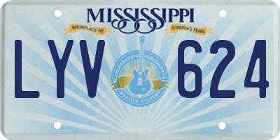 MS license plate LYV624
