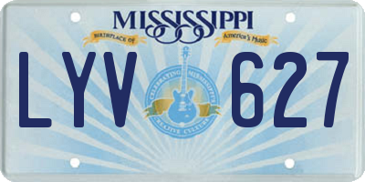 MS license plate LYV627