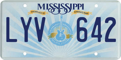 MS license plate LYV642