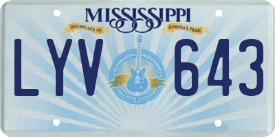 MS license plate LYV643