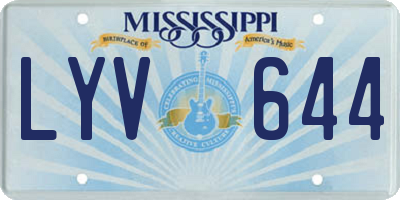 MS license plate LYV644