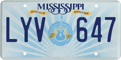 MS license plate LYV647