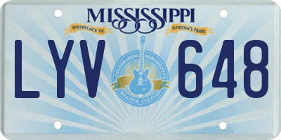 MS license plate LYV648