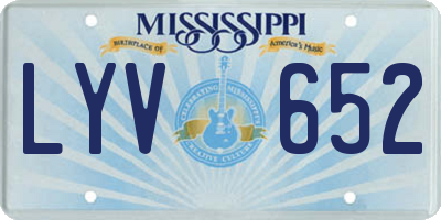MS license plate LYV652