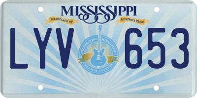 MS license plate LYV653