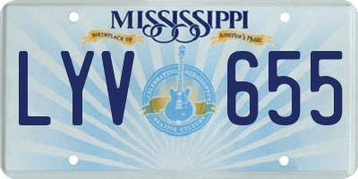 MS license plate LYV655