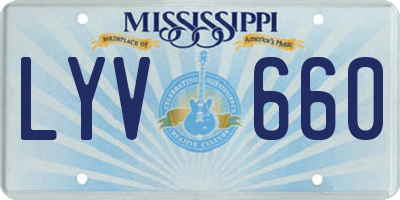 MS license plate LYV660