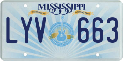 MS license plate LYV663