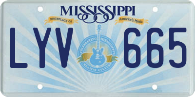 MS license plate LYV665