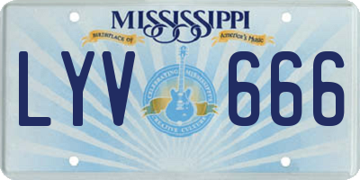 MS license plate LYV666