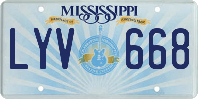 MS license plate LYV668