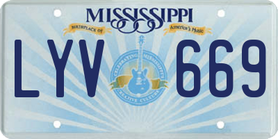 MS license plate LYV669
