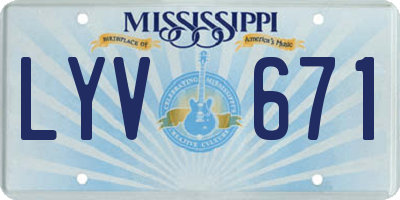 MS license plate LYV671