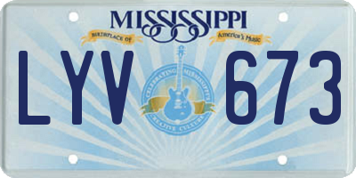 MS license plate LYV673