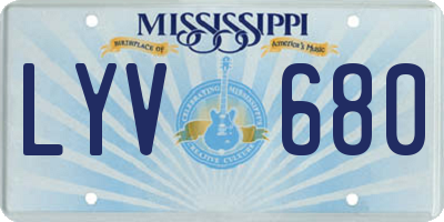 MS license plate LYV680