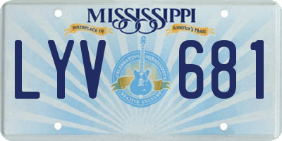 MS license plate LYV681