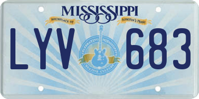 MS license plate LYV683
