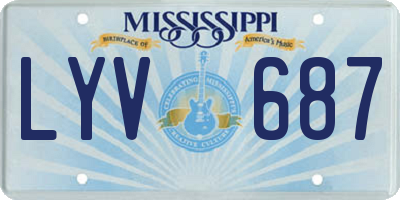 MS license plate LYV687