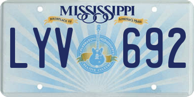 MS license plate LYV692