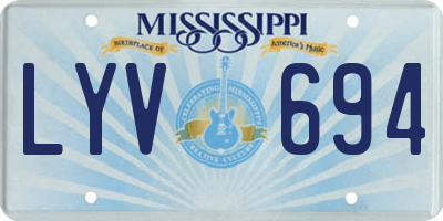 MS license plate LYV694