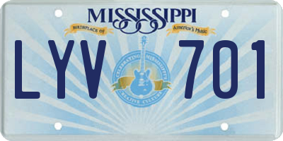 MS license plate LYV701