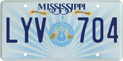 MS license plate LYV704