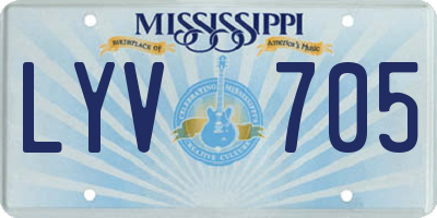 MS license plate LYV705