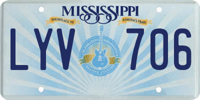 MS license plate LYV706