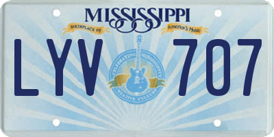 MS license plate LYV707