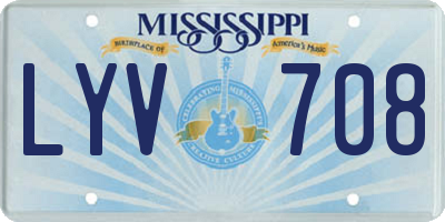 MS license plate LYV708