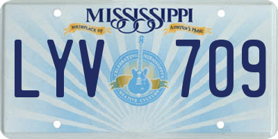 MS license plate LYV709