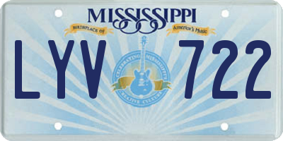 MS license plate LYV722