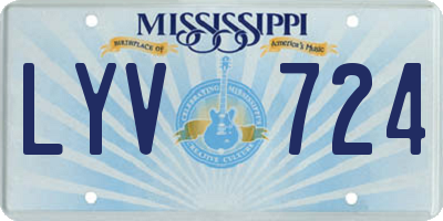 MS license plate LYV724